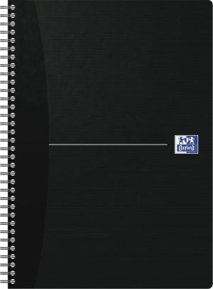 Oxford Office Essentials spiraalschrift, 100 bladzijden, ft A4, geruit 5 mm, geassorteerde kleuren