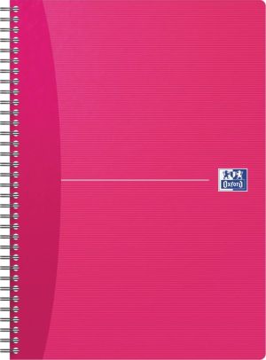 Oxford Office Essentials cahier &agrave; reliure spirale, 180 pages, ft A4, quadrill&eacute; 5 mm, couleurs assorties