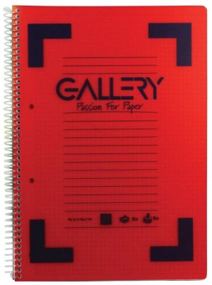Gallery Traditional spiraalschrift ft A4, geruit 5 mm, geassorteerde kleuren, 160 bladzijden