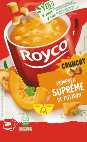 Royco Minute Soup supr&ecirc;me de potiron avec cro&ucirc;tons, paquet de 20 sachets