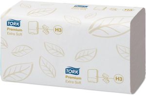 Tork Premium essuie-mains extra soft, 2 pli,  ZZ-fold, syst&egrave;me H3, blanc, 200 sheet, paquet de 15  pi&egrave;ces
