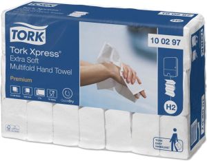 Tork Premium Xpress&reg; essuie-mains extra doux XL, multifold, 2 pli, syst&egrave;me H2, blanc