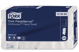 Tork Peakserve Continue essuie-mains, 1-plis, H5 Universal, blanc, paquet de 12 pi&egrave;ces