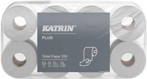 Katrin Plus papier toilette Soft, 3 plis, 250 feuilles par rouleau, paquet de 8 rouleaux
