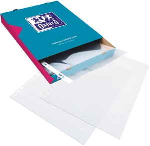 Oxford pochette perfor&eacute;e, A4, en PP clair, 11 trous, 90 microns, paquet de 100 pi&egrave;ces