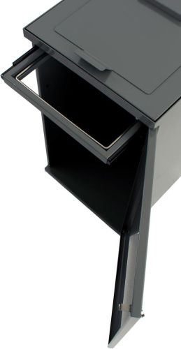 V-Part poubelle modulaire avec porte et support sac 85 l, gris