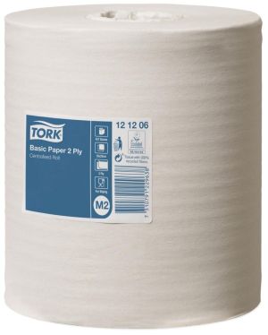 Tork papier de nettoyage Centerfeed, 2 plis, syst&egrave;me M2, paquet de 6 rouleaux