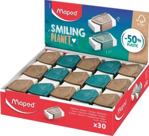 Maped Smiling Planet gomme, pr&eacute;sentoir de 30 pi&egrave;ces