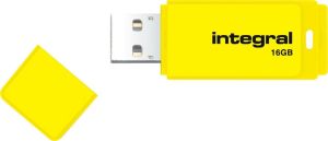 Integral Neon USB 2.0 stick, 16 GB, geel
