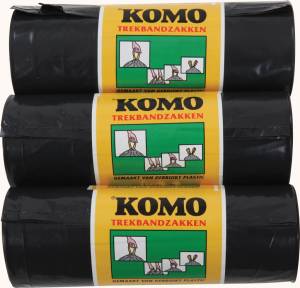 Komo sac &agrave; ordures avec cordon, 43 microns, 60 litres, 1 rouleau, 15 sacs