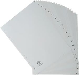 Exacompta intercalaires pour ft A4, en PP, de A &agrave; Z, 20 onglets, gris