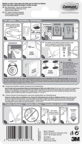 Command fotolijststrip, small, draagvermogen 1,8 kg, zwart, blister van 8 stuks