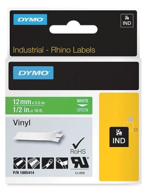Dymo RHINO ruban vinyle, 12 mm x 5,5 m, 