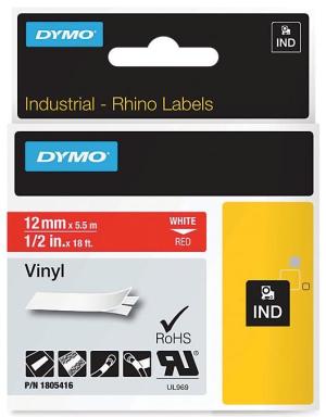 Dymo RHINO ruban vinyle, 12 mm x 5,5 m, 