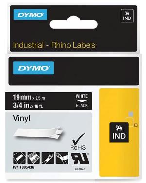 Rhino ruban vinyle, 19 mm x 5,5 m blanc 