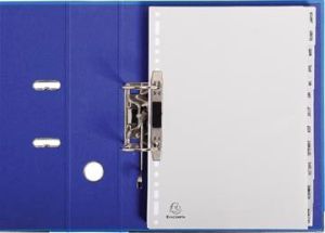 Exacompta intercalaires mensuel A4, en PP, 12 onglets, jan-d&eacute;c, gris, fran&ccedil;ais