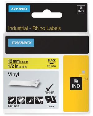 Dymo rubans RhinoPRO 12 mm x 5,5 m,jaune