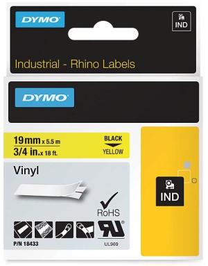 Dymo rubans RhinoPRO 19 mm x 5,5 m,jaune