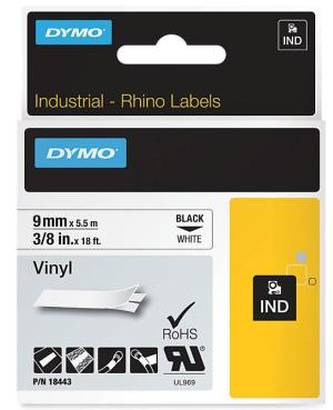 Dymo RHINO ruban vinyle, 9 mm x 5,5mm, n