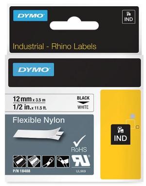 Dymo rhino tapes blanc 12MMX3,5M flex ny