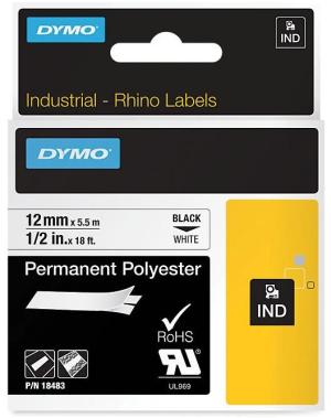 Dymo rubans 12mm x 5,5 m noir sur blanc