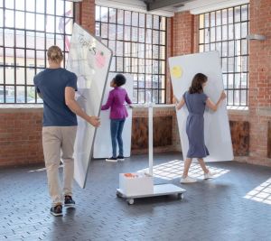 Nobo Move & Meet syst&egrave;me mobile, 2 panneaux tableau blanc, 90 x 180 cm