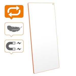 Nobo Move & Meet panneau, tableau blanc, 90 x 180 cm, avec cadre orange