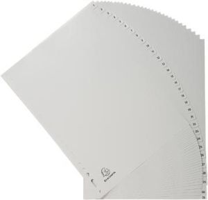 Exacompta intercalaires num&eacute;rique pour ft A4, en PP, 31 onglets, gris