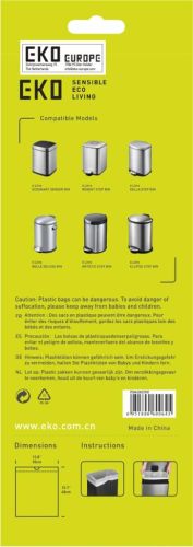 Eko sac &agrave; ordures avec cordon, 3-6 litres, blanc, 1 rouleau, 30 sacs