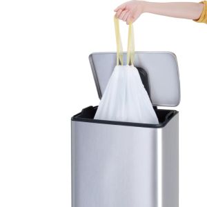 Eko sac &agrave; ordures avec cordon, 7-9 litres, blanc, 1 rouleau, 25 sacs