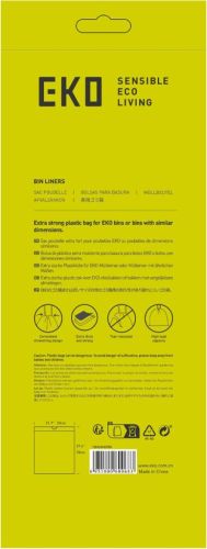 Eko sac &agrave; ordures avec cordon, 25-35 litres, blanc, 1 rouleau, 12 sacs