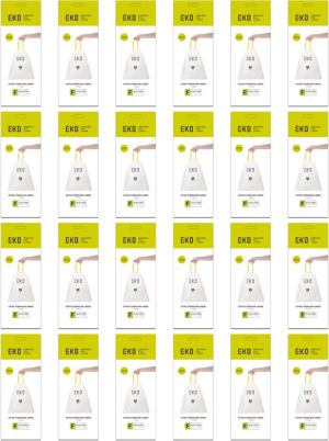 Eko sac &agrave; ordures avec cordon, 40-60 litres, blanc, 1 rouleau, 12 sacs