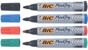 Bic permanent marker 2000-2300 blauw, schrijfbreedte 1,7 mm, ronde punt