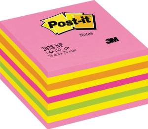 Post-it Notes kubus, 450 vel, ft 76 x 76 mm, roze-geel tinten