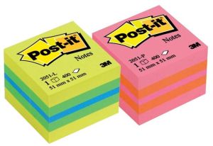 Post-it Notes mini kubus, 400 vel, ft 51 x 51 mm, groen
