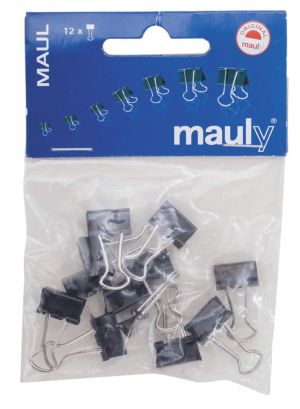 Maul clip foldback 13mm, blister de 12 pc noir