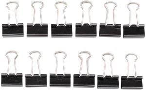 Maul clip foldback 13mm, blister de 12 pc noir
