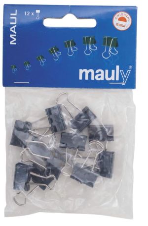 Maul clip foldback 15mm, blister de 12 pc noir