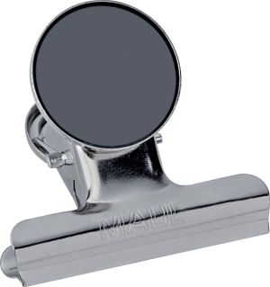 MAUL Pinces-lettres Bulldog avec aimant, 52 mm, blister 2 pces, argent clair
