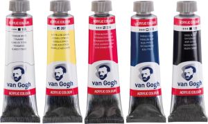 Van Gogh set de m&eacute;lange primaire, peinture &agrave; l'acrylique, 5 x 40 ml