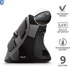 Trust souris ergonomique sans fil rechargeable Voxx, noir