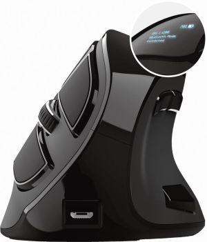 Trust souris ergonomique sans fil rechargeable Voxx, noir