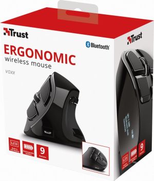 Trust souris ergonomique sans fil rechargeable Voxx, noir
