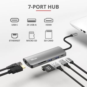 Trust Dalyx 7-en-1  USB-C Multiport Adaptateur