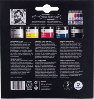 Van Gogh set de m&eacute;lange primaire, peinture &agrave; l'huile, 5 x 40 ml