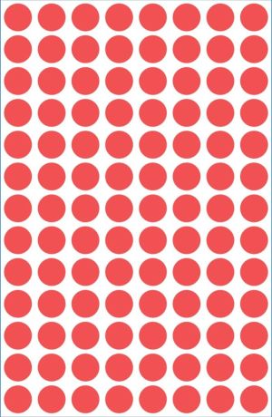 Avery Ronde etiketten diameter 8 mm, rood, 416 stuks