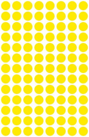 Avery Ronde etiketten diameter 8 mm, geel, 416 stuks