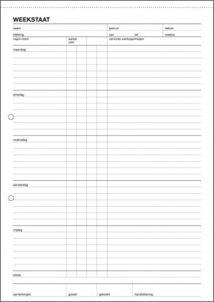 Sigel Expres weekstaat, ft A4, Nederlandstalig, 50 vel