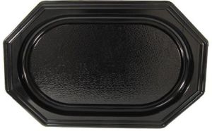 Plateau traiteur, en PET recycl&eacute;, ft 35 x 25 cm, noir, paquet de 10 pi&egrave;ces