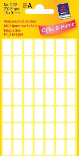 Zweckform kantooretiket 16x9mm wit, 10 v